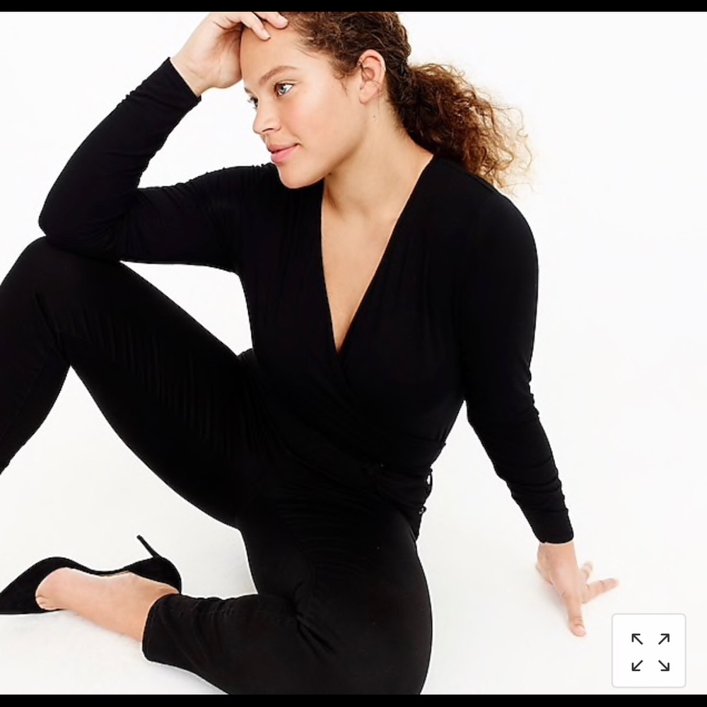 Jcrew Black Cross-Front Bodysuit